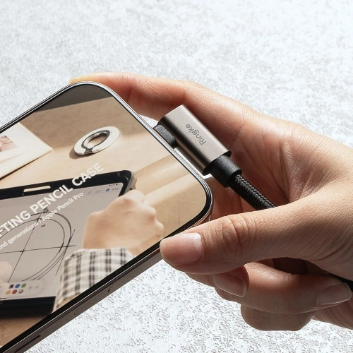 Kabel kątowy USB-C / USB-C Ringke USB 3.2 Gen 2x2 USB-C 90 Degree Cable PD 240W 100cm Black