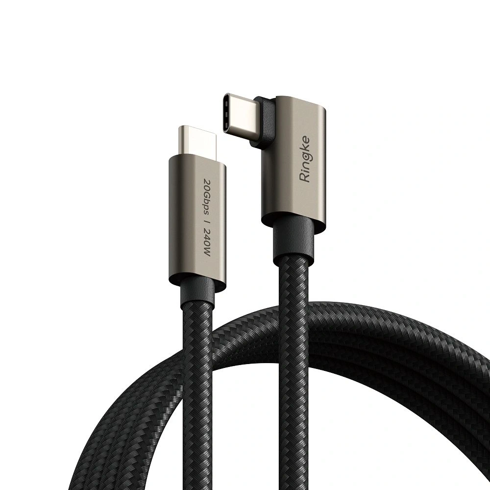 Wholesale Ringke USB 3.2 Gen 2x2 USB-C 90 Degree Cable PD 240W 200cm Black - RGK11762 - {ean13} - Hurt