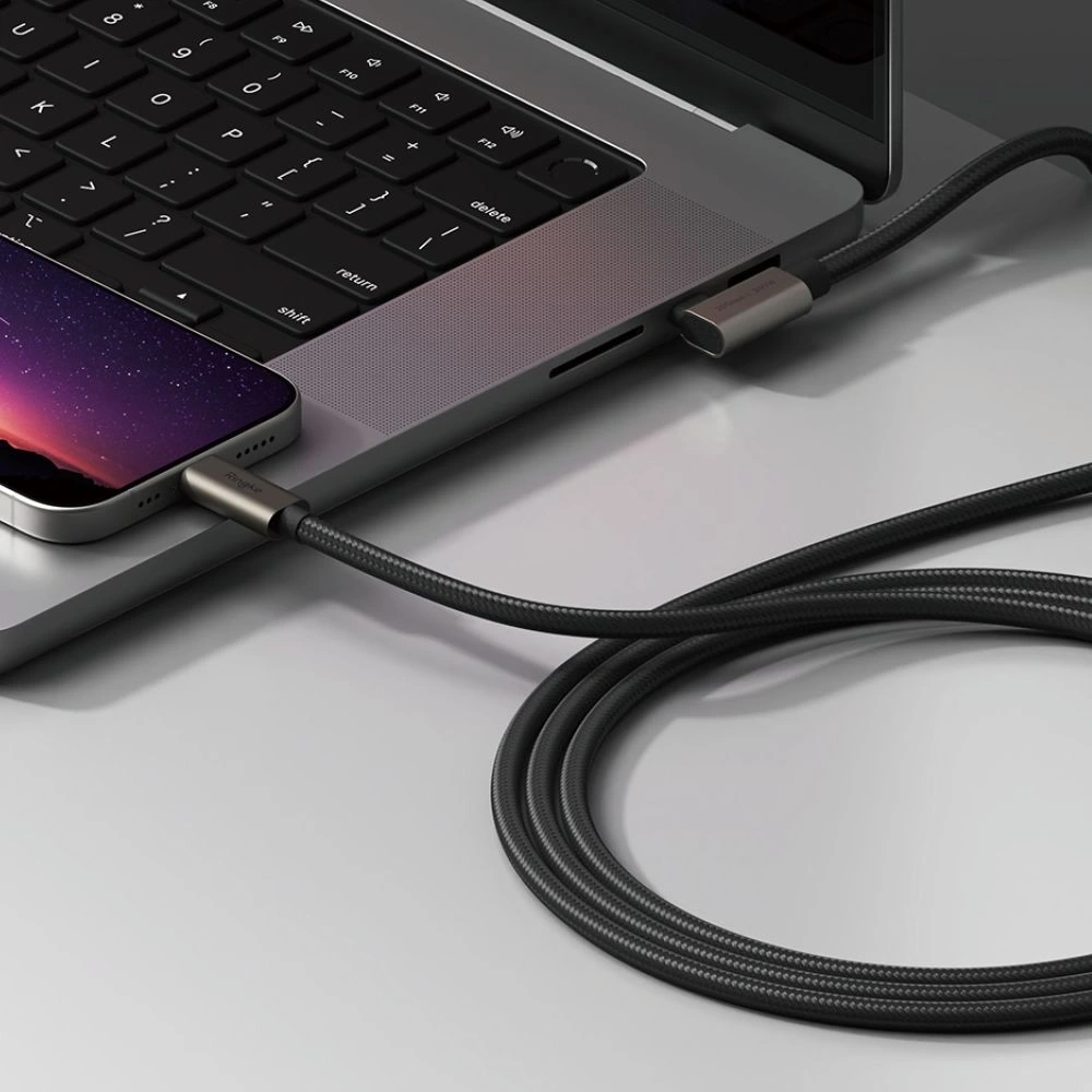 Wholesale Ringke USB 3.2 Gen 2x2 USB-C 90 Degree Cable PD 240W 200cm Black - RGK11762 - {ean13} - Hurt