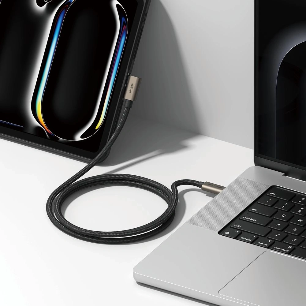 Wholesale Ringke USB 3.2 Gen 2x2 USB-C 90 Degree Cable PD 240W 200cm Black - RGK11762 - {ean13} - Hurt