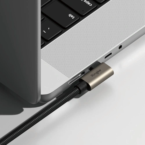 Kabel kątowy USB-C / USB-C Ringke USB 3.2 Gen 2x2 USB-C 90 Degree Cable PD 240W 200cm Black