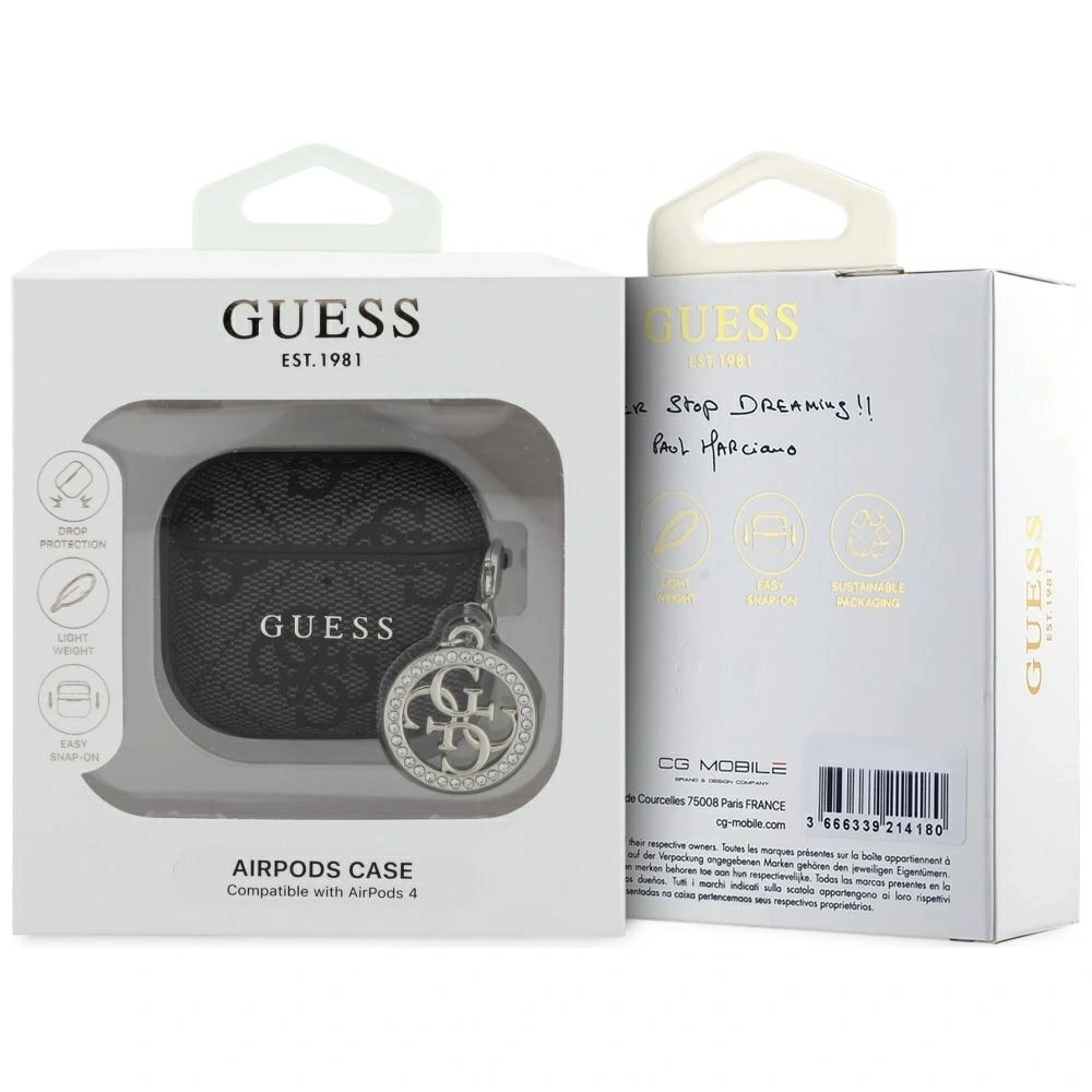 Wholesale Guess 4G Strass Charm Apple AirPods 4 black - GUE4353 - {ean13} - Hurt