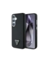 Etui Guess Grained Triangle Logo MagSafe pro Samsung Galaxy S25 černé