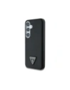Etui Guess Grained Triangle Logo MagSafe pro Samsung Galaxy S25 černé