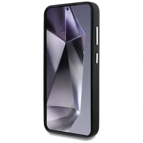 Etui Guess Grained Triangle Logo MagSafe do Samsung Galaxy S25 czarny