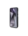 Etui Guess Grained Triangle Logo MagSafe pro Samsung Galaxy S25 černé