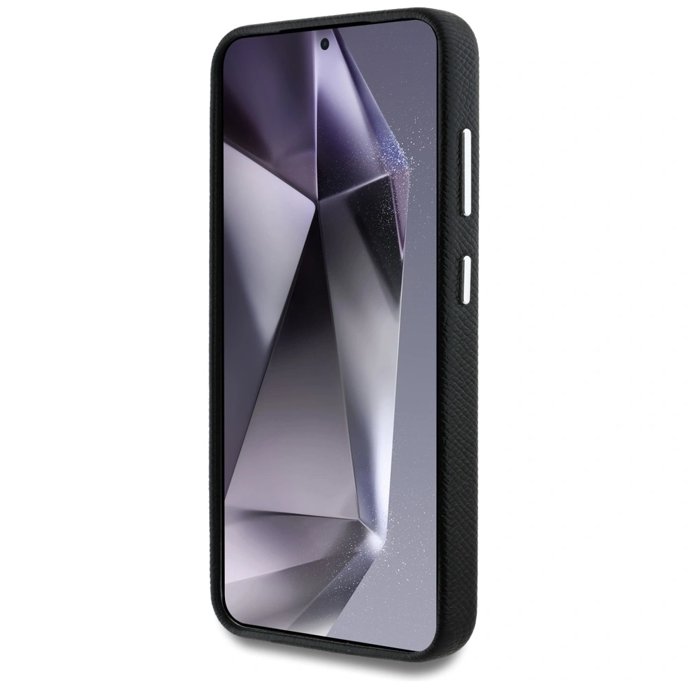 Guess Grained Triangle Logo MagSafe Samsung Galaxy S25 black