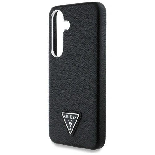 Etui Guess Grained Triangle Logo MagSafe do Samsung Galaxy S25 czarny
