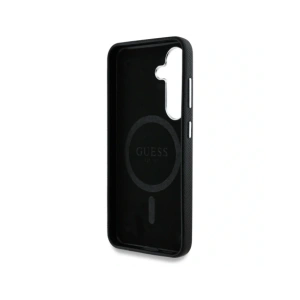 Hurtownia GSM - Guess Logo Triunghi Granulat MagSafe Samsung Galaxy S25 negru - GUE4354 - {ean13} - Hurt