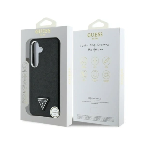 Hurtownia GSM - Guess Logo Triunghi Granulat MagSafe Samsung Galaxy S25 negru - GUE4354 - {ean13} - Hurt