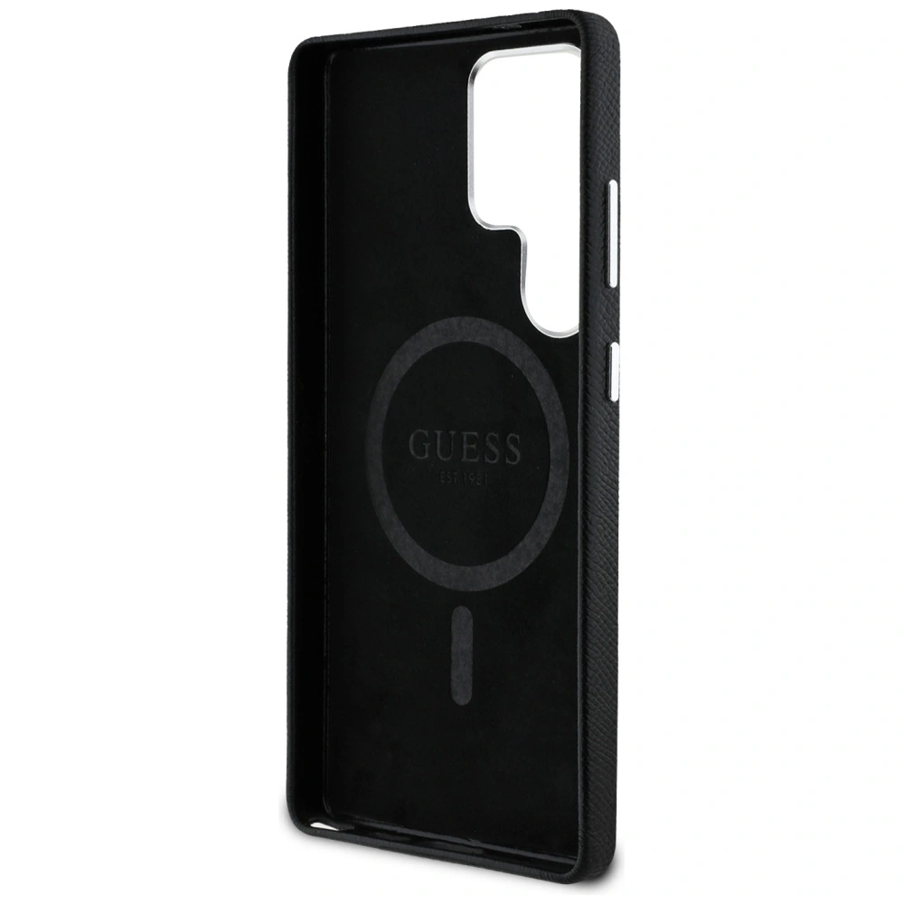 Hurtownia GSM - Guess Grained Triangle Logo MagSafe Samsung Galaxy S25 Ultra fekete - GUE4355 - {ean13} - Hurt