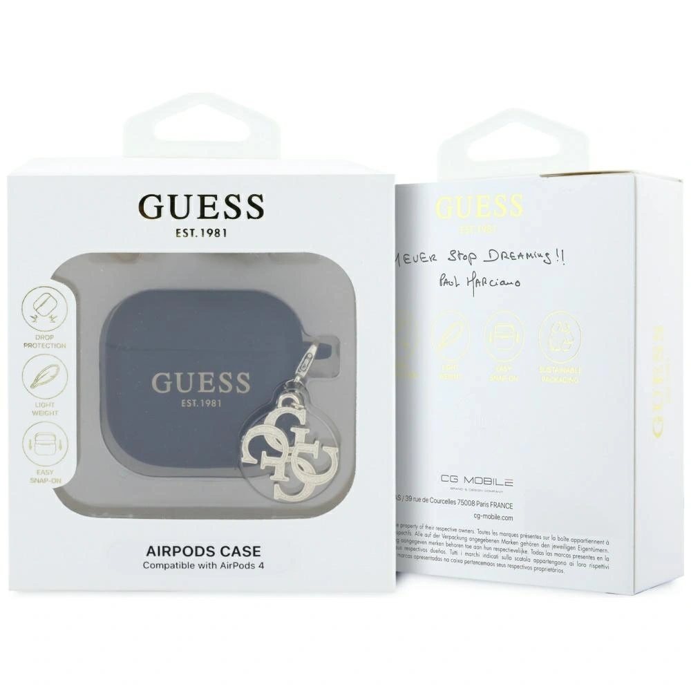 Hurtownia GSM - Etui Guess GUA4LECG4K Apple AirPods 4 kryt silikonový 4G Charm černý/black - GUE4356 - {ean13} - Hurt