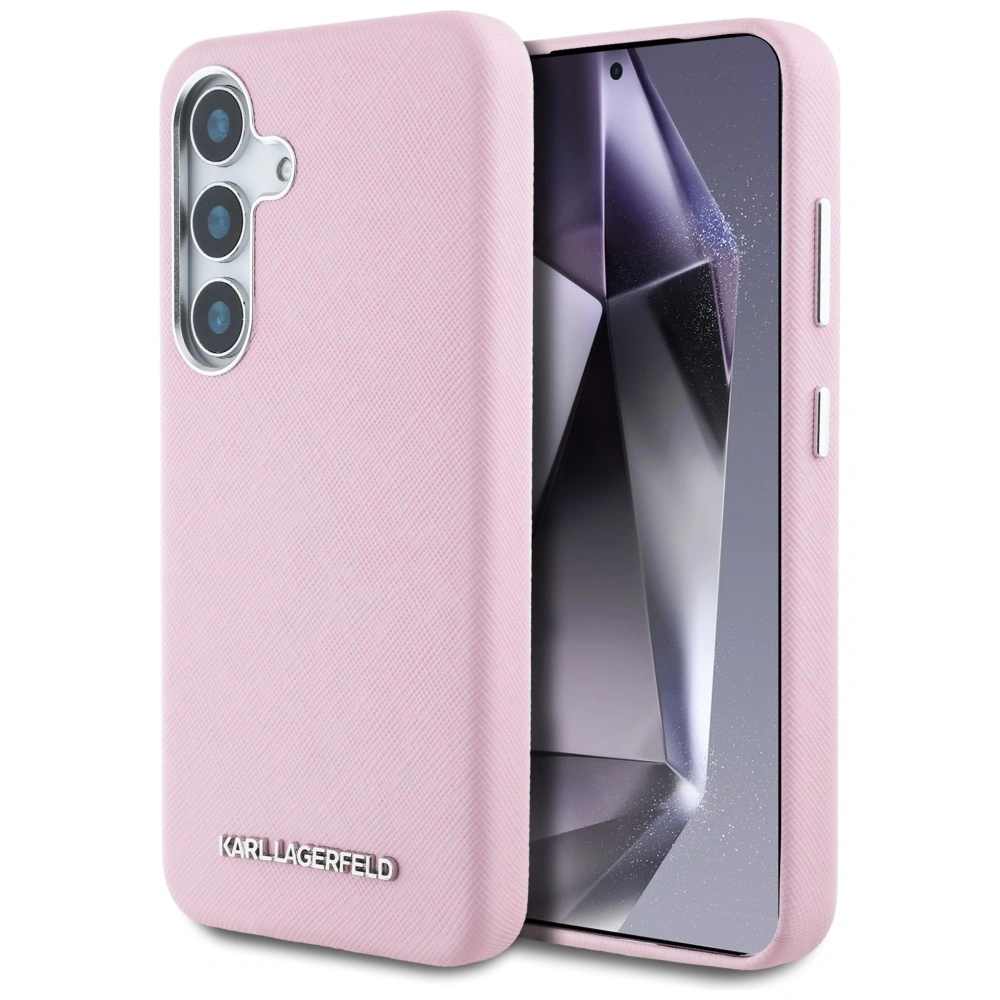 Hurtownia GSM - Etui Karl Lagerfeld Saffiano Full Wrapped Elongated Metal Logo MagSafe do Samsung Galaxy S25 růžové - KLD21933 - {ean13} - Hurt