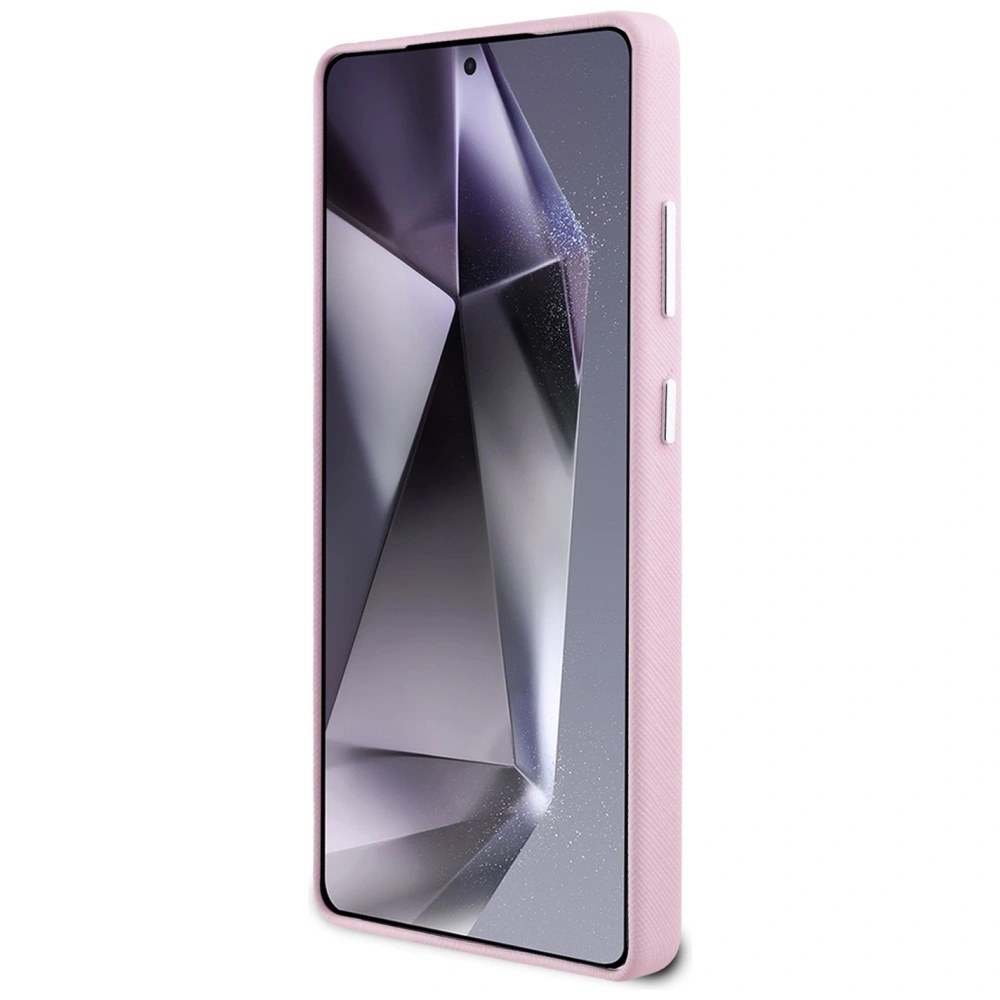Wholesale Karl Lagerfeld Saffiano Full Wrapped Elongated Metal Logo MagSafe Samsung Galaxy S25 Ultra pink - KLD21935 - {ean13} - Hurt