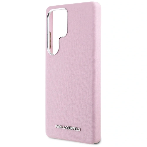 Etui Karl Lagerfeld Saffiano Full Wrapped Elongated Metal Logo MagSafe do Samsung Galaxy S25 Ultra różowy