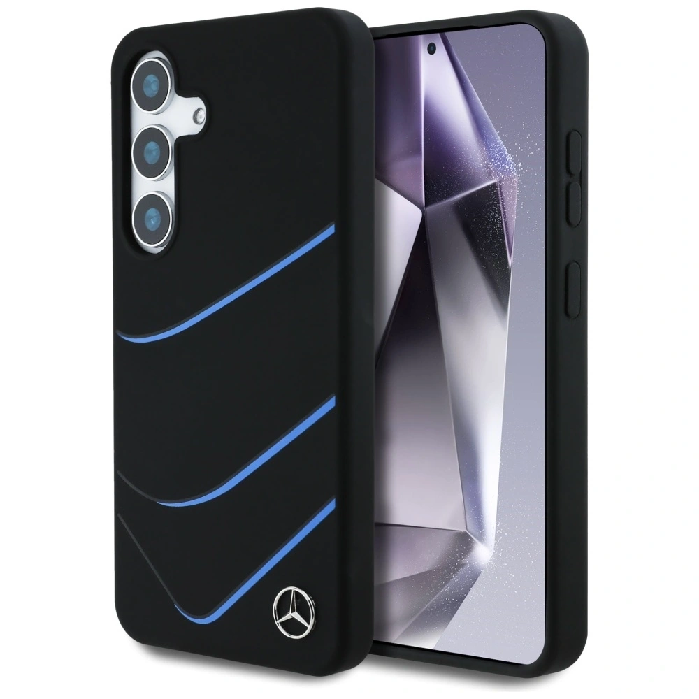 Hurtownia GSM - Etui Mercedes Silicone Contrasted Curves MagSafe pro Samsung Galaxy S25 černé - MRS313 - {ean13} - Hurt