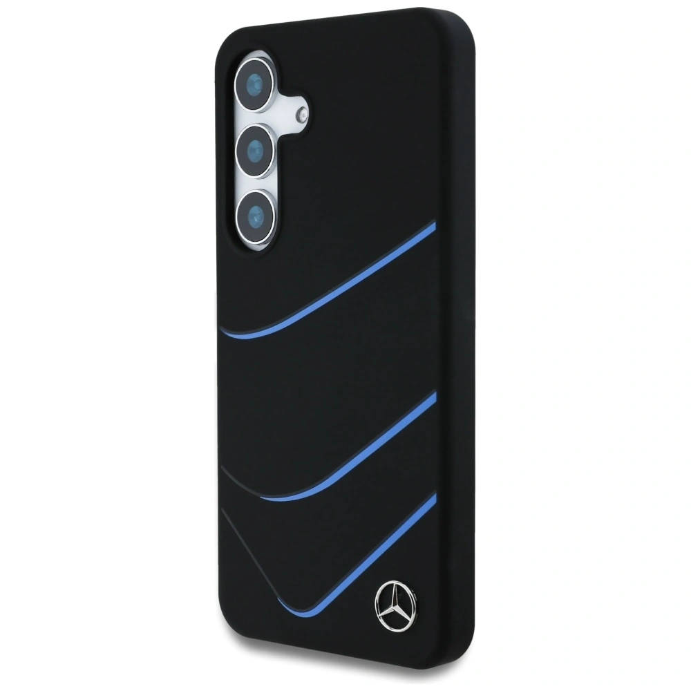 Hurtownia GSM - Etui Mercedes Silicone Contrasted Curves MagSafe pro Samsung Galaxy S25 černé - MRS313 - {ean13} - Hurt