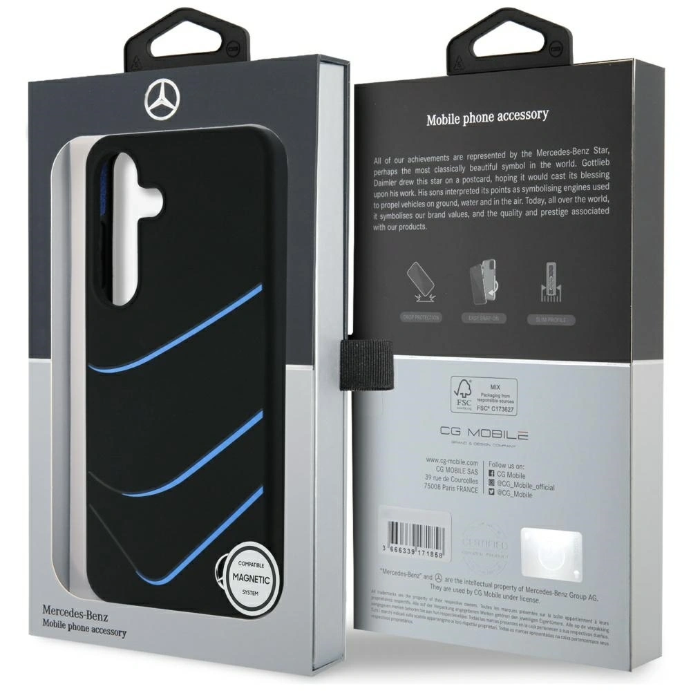 Hurtownia GSM - Mercedes Silikon kontrastierende Kurven MagSafe Samsung Galaxy S25 schwarz - MRS313 - {ean13} - Hurt