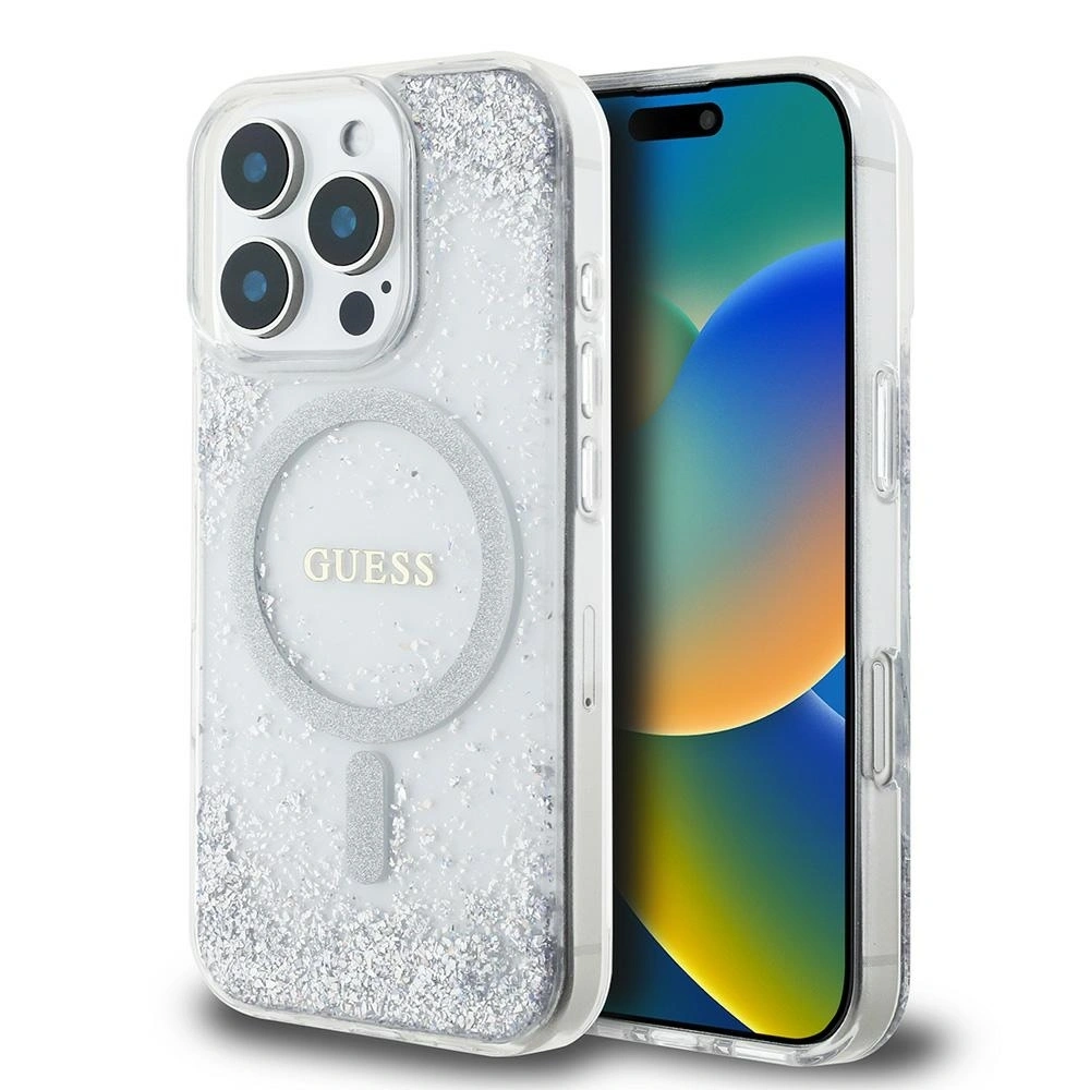 Hurtownia GSM - Etui Guess GUHMP16XRGRGES Apple iPhone 16 Pro Max hardcase Resin Gradient Glitter MagSafe srebrny/silver - GUE4359 - {ean13} - Hurt