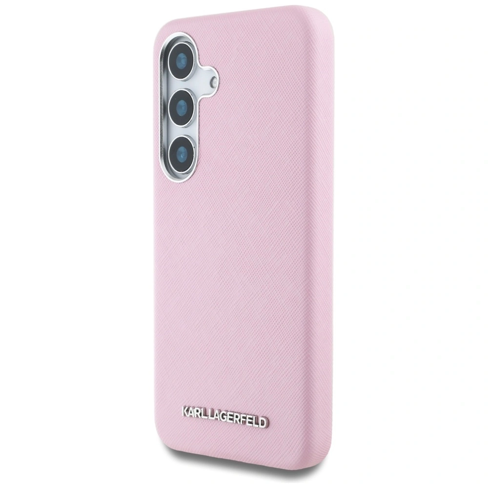 Hurtownia GSM - Karl Lagerfeld Saffiano complet înfășurat logo metalic îngust MagSafe Samsung Galaxy S25+ Plus roz - KLD21937 - {ean13} - Hurt