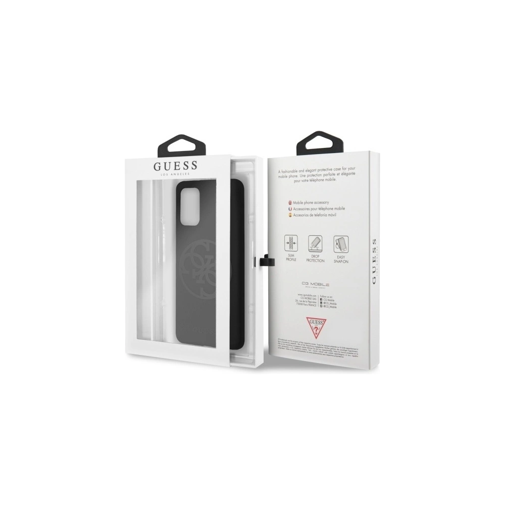 Hurtownia GSM - Etui Guess GUHCS67LS4GBK Samsung Galaxy S20+ Plus G985 black/czarny hard case Silicone 4G Tone On Tone - GUE492BLK - {ean13} - Hurt