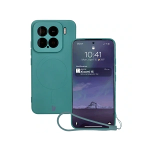Hurtownia GSM - Bizon Case Silicone Magnetic Sq Xiaomi 15 verde închis - BIZ8568 - {ean13} - Hurt