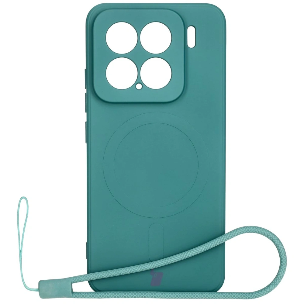 Hurtownia GSM - Silikonowe etui z pierścieniem magnetycznym Bizon Case Silicone Magnetic Sq do Xiaomi 15 ciemnozielone - BIZ8568 - {ean13} - Hurt