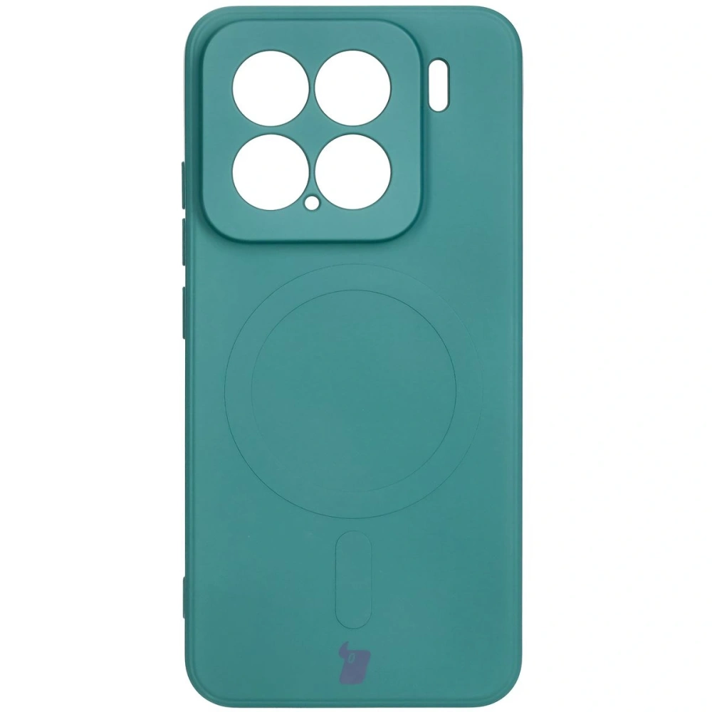 Hurtownia GSM - Silikonowe etui z pierścieniem magnetycznym Bizon Case Silicone Magnetic Sq do Xiaomi 15 ciemnozielone - BIZ8568 - {ean13} - Hurt