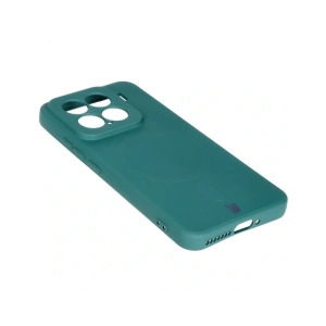 Hurtownia GSM - Silikonové pouzdro s magnetickým kroužkem Bizon Case Silicone Magnetic Sq pro Xiaomi 15 tmavě zelené - BIZ8568 - {ean13} - Hurt