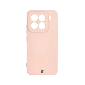 Hurtownia GSM - Silikonové pouzdro s magnetickým kroužkem Bizon Case Silicone Magnetic Sq pro Xiaomi 15 světle růžové - BIZ8569 - {ean13} - Hurt