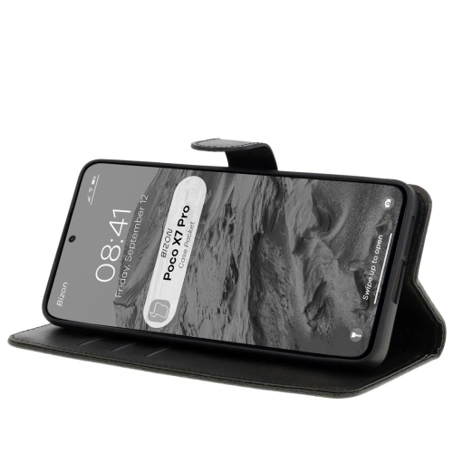 Etui z klapką Bizon Case Pocket do Xiaomi Poco X7 Pro czarne