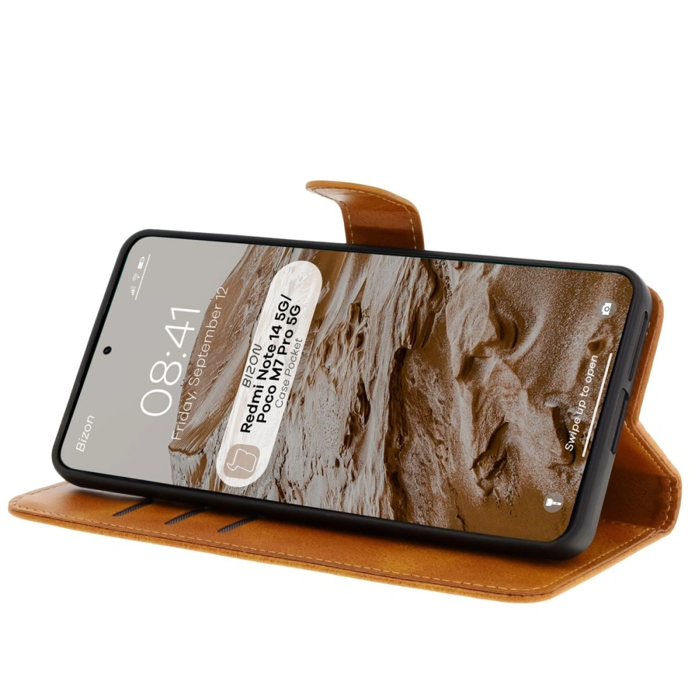 Wholesale Bizon Case Pocket Xiaomi Redmi Note 14 5G / Poco M7 Pro 5G brown - BIZ8575 - {ean13} - Hurt