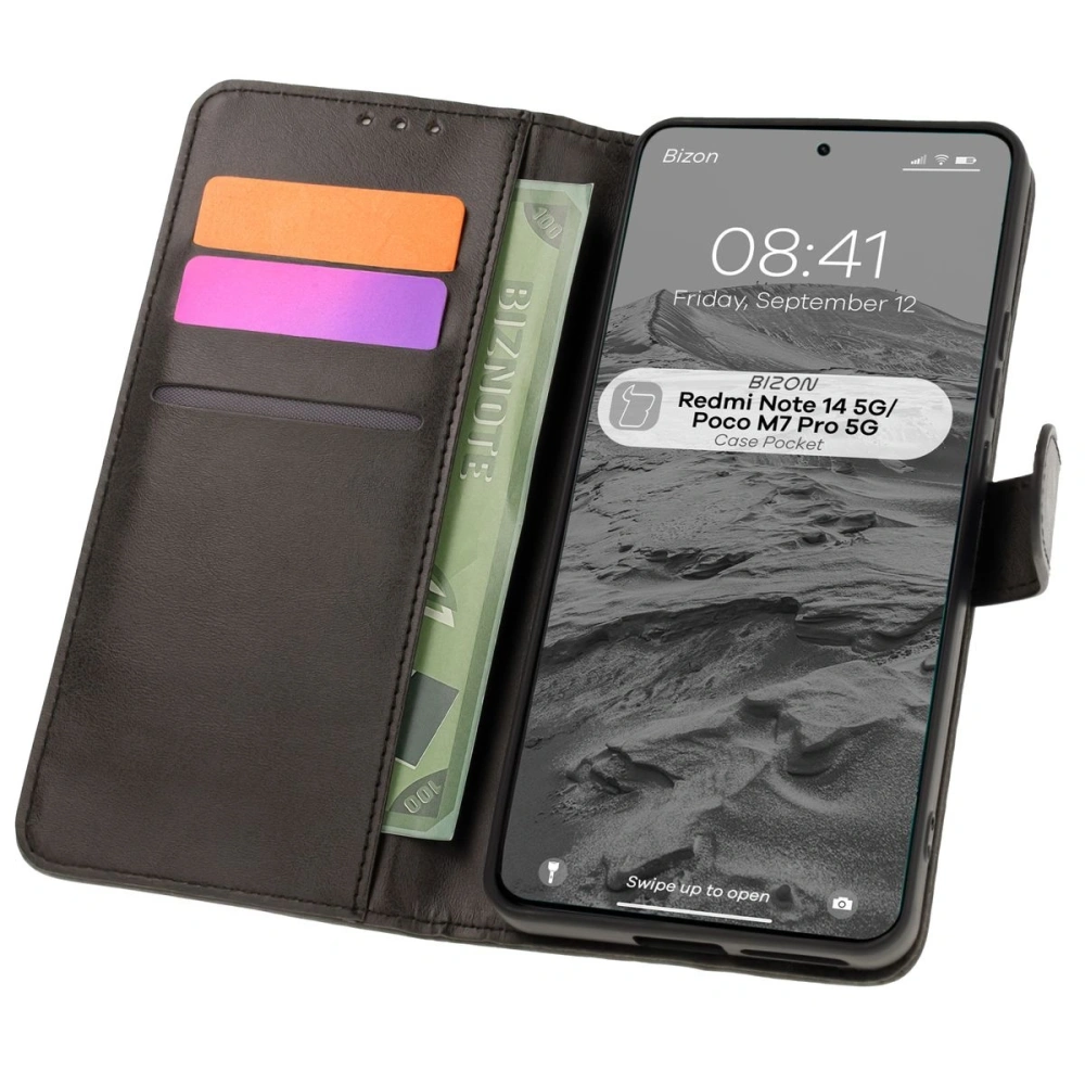 Wholesale Bizon Case Pocket Xiaomi Redmi Note 14 5G / Poco M7 Pro 5G black - BIZ8576 - {ean13} - Hurt