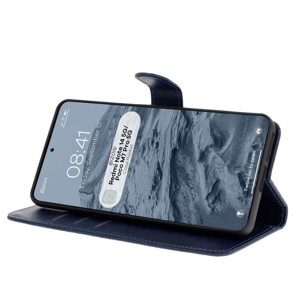 Hurtownia GSM - Bizon tok zsebhez Xiaomi Redmi Note 14 5G / Poco M7 Pro 5G sötétkék - BIZ8577 - {ean13} - Hurt