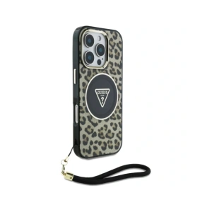 Hurtownia GSM - Etui Guess HC IML Leopard Triangle Cord Strap do Apple iPhone 16 Pro MagSafe hnědý - GUE4360 - {ean13} - Hurt