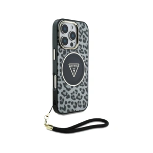 Hurtownia GSM - Etui Guess HC IML Leopard Triangle Cord Strap do Apple iPhone 16 Pro MagSafe černé - GUE4361 - {ean13} - Hurt