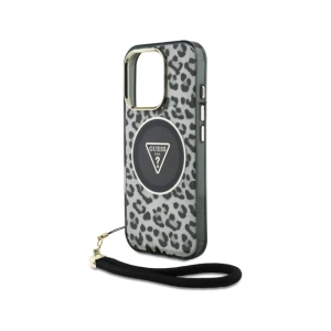 Hurtownia GSM - Etui Guess HC IML Leopard Triangle Cord Strap do Apple iPhone 16 Pro MagSafe černé - GUE4361 - {ean13} - Hurt