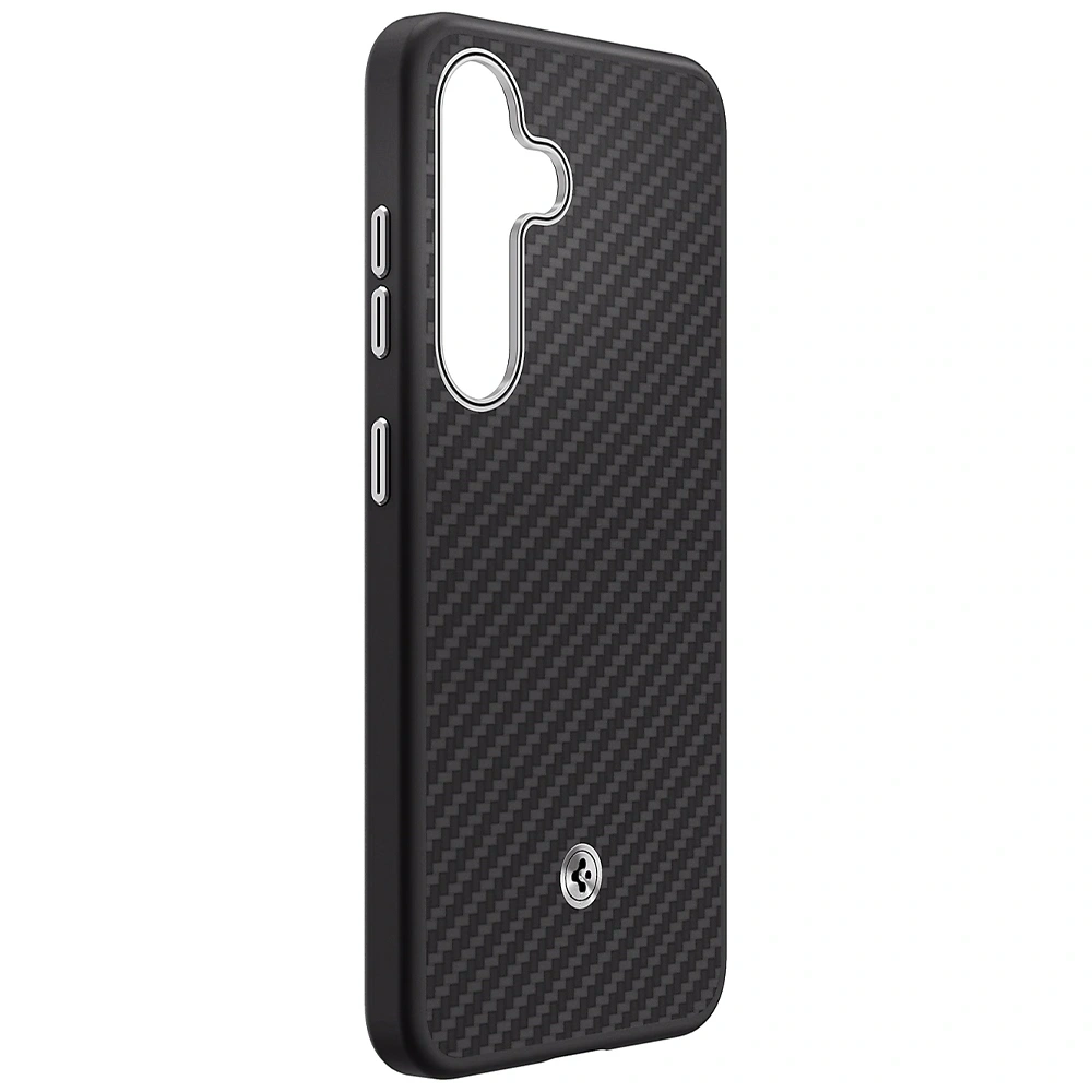 Hurtownia GSM - Etui Samsung Spigen Enzo Aramid Magnet do Galaxy S25+ Plus černá-stříbrná - SMG1291 - {ean13} - Hurt