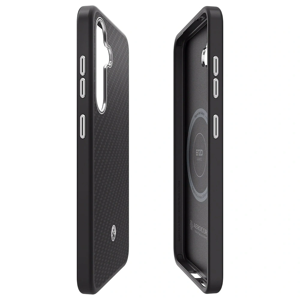 Hurtownia GSM - Etui Samsung Spigen Enzo Aramid Magnet do Galaxy S25+ Plus černá-stříbrná - SMG1291 - {ean13} - Hurt