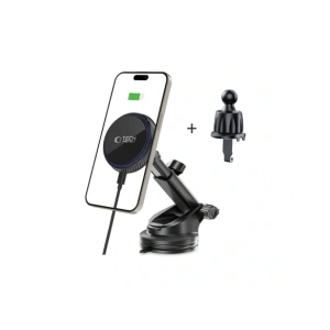 Hurtownia GSM - Tech-protect Mm15w-v4 Magnetic Magsafe Dashboard & Vent Car Mount Wireless Charger 15w Black - THP3910 - {ean13} - Hurt