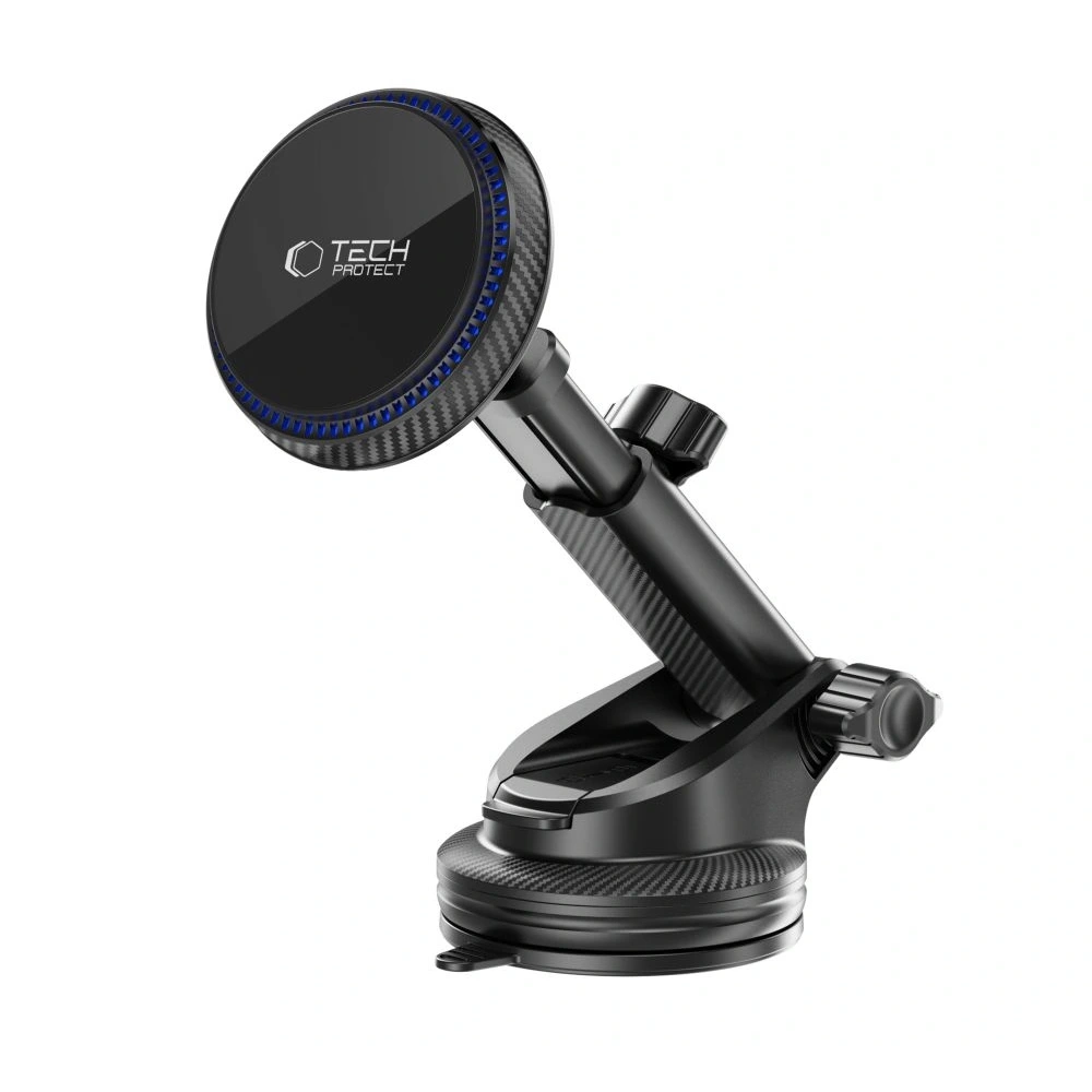 Hurtownia GSM - Uchwyt samochodowy na kokpit / szybę / do kratki z ładowarką 15W + 2x blaszki magnetyczne Tech-Protect MM15W-V4 Magnetic MagSafe Dashboard & Vent Car Mount Wireless Charger 15W Black - THP3910 - {ean13} - Hurt