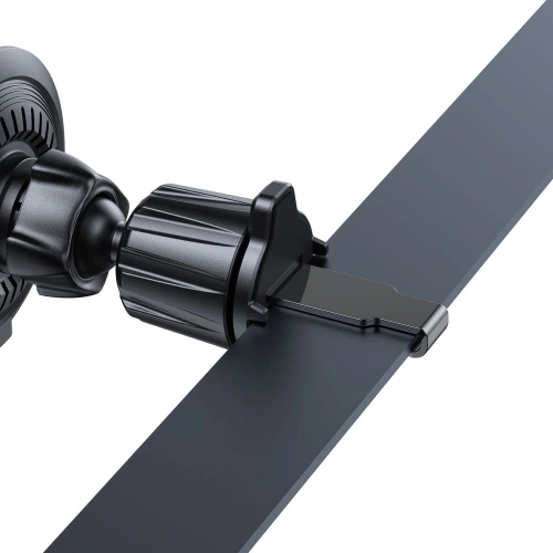 Uchwyt samochodowy na kokpit / szybę / do kratki z ładowarką 15W + 2x blaszki magnetyczne Tech-Protect MM15W-V4 Magnetic MagSafe Dashboard & Vent Car Mount Wireless Charger 15W Black