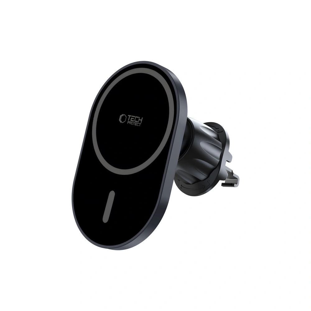 Hurtownia GSM - Upevnění do auta na kokpit / sklo / do mřížky s nabíječkou 15W + 2x magnetické destičky Tech-Protect MM15W-V6 Magnetic MagSafe Upevnění do auta na palubní desku a ventilaci Bezdrátová nabíječka 15W Černá - THP3911 - {ean13} - Hurt