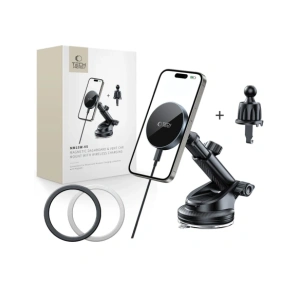 Wholesale Tech-Protect MM15W-V5 Magnetic MagSafe Dashboard & Vent Car Mount Wireless Charger 15W Black - THP3912 - {ean13} - Hurt