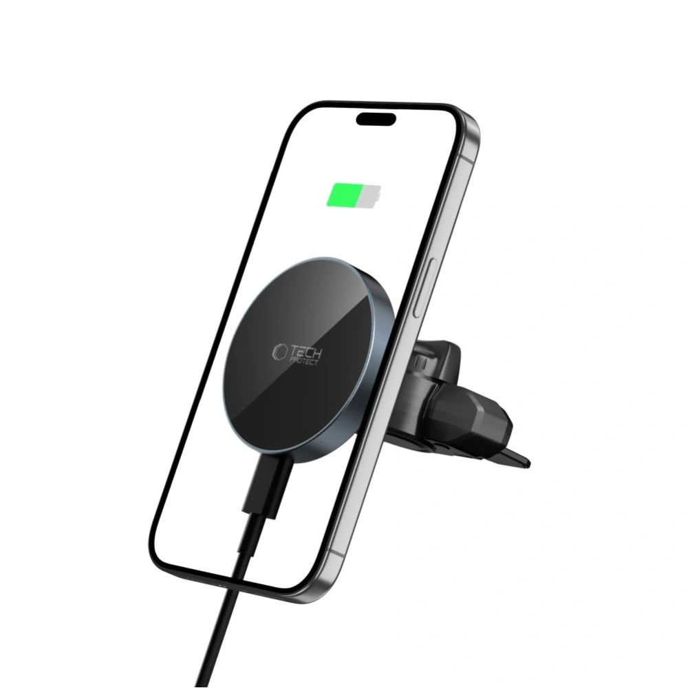 Hurtownia GSM - Tech-protect Mm15w-v5 Magnetic Magsafe Cd & Vent Car Mount Wireless Charger 15w Black/black - THP3913 - {ean13} - Hurt
