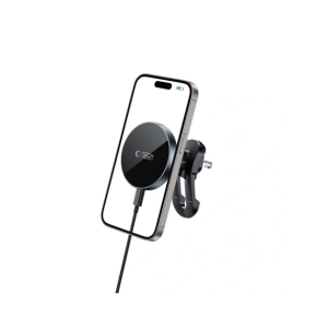 Hurtownia GSM - Upevnění do auta na mřížku s nabíječkou 15W + 2x magnetické destičky Tech-Protect MM15W-V5 Magnetic MagSafe Stabilní ventilační držák do auta bezdrátová nabíječka 15W Černá - THP3914 - {ean13} - Hurt