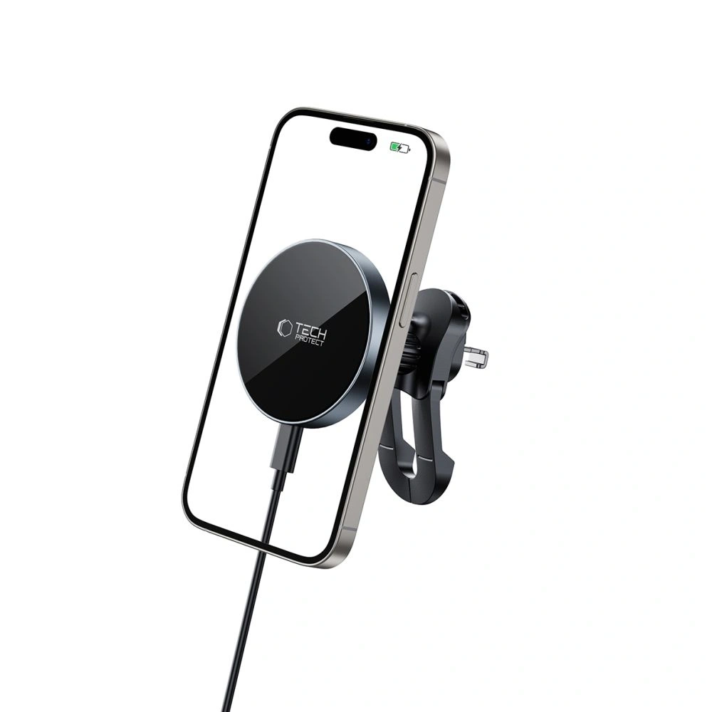 Hurtownia GSM - Tech-protect Mm15w-v5 Magnetic Magsafe Stable Vent Car Mount Wireless Charger 15w Black/black - THP3914 - {ean13} - Hurt