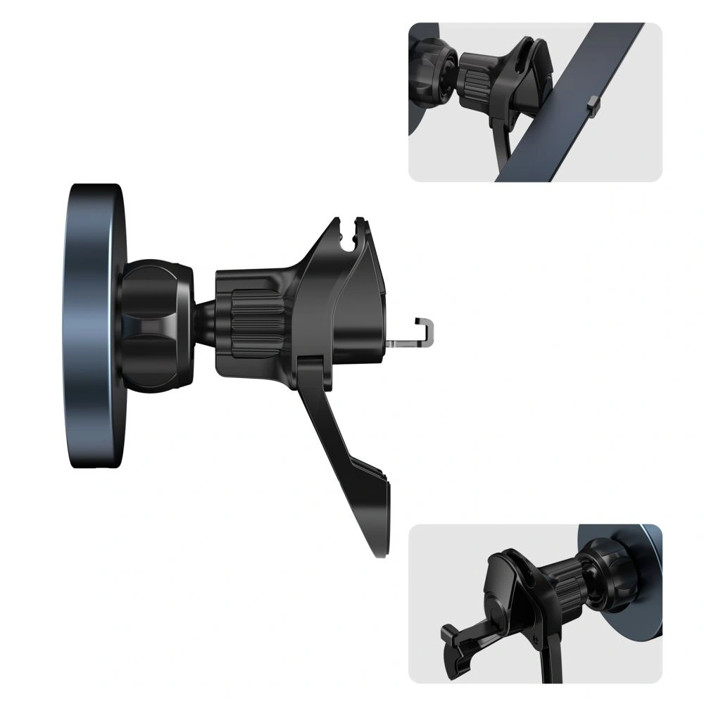 Hurtownia GSM - Uchwyt samochodowy do kratki z ładowarką 15W + 2x blaszki magnetyczne Tech-Protect MM15W-V5 Magnetic MagSafe Stable Vent Car Mount Wireless Charger 15W Black - THP3914 - {ean13} - Hurt