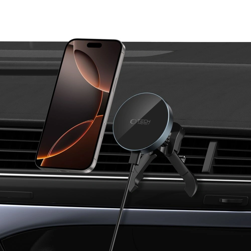Hurtownia GSM - Tech-protect Mm15w-v5 Magnetic Magsafe Stable Vent Car Mount Wireless Charger 15w Black/black - THP3914 - {ean13} - Hurt