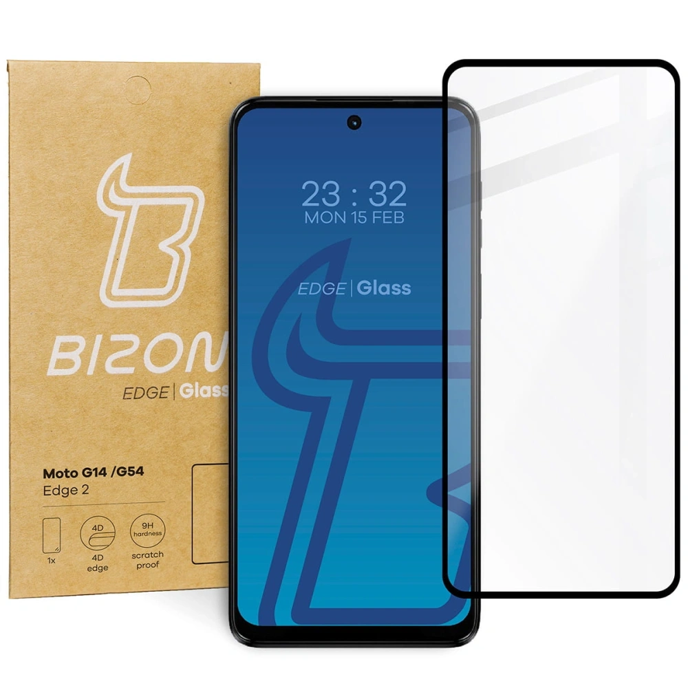 Hurtownia GSM - Bizon Glass Edge 2 Motorola Moto G14 / G54 / G54 Power / G55 fekete - BIZ8587 - {ean13} - Hurt